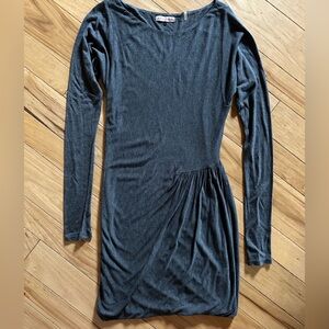 Rebecca Taylor Gray Ruched Long Sleeve Bodycon Dress